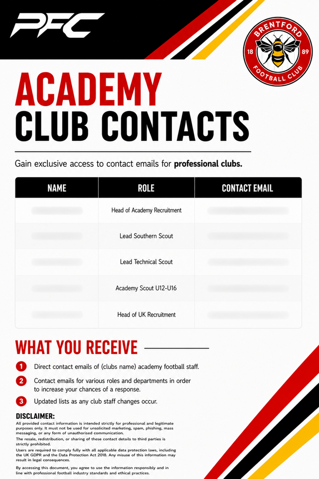 Brentford Academy Contacts