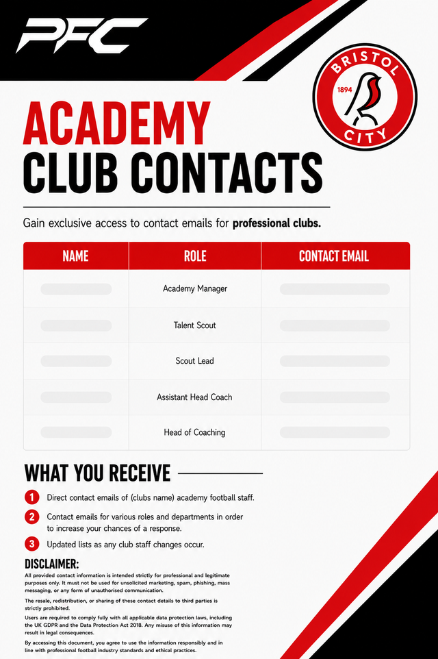 Bristol City FC Academy Contacts