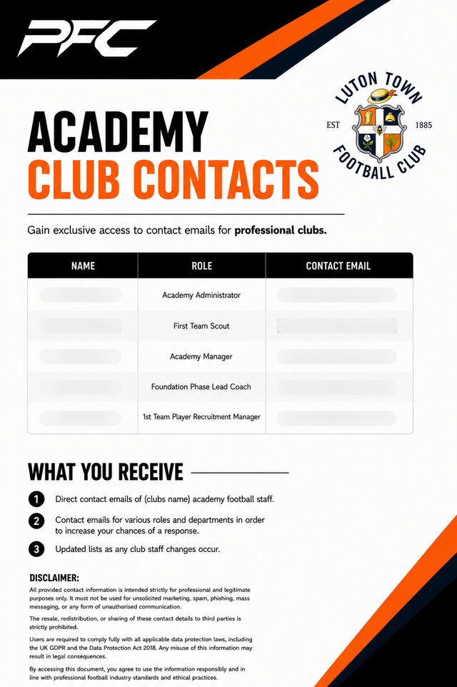 Luton Town Academy Contacts